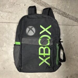 Vintage Y2K Xbox Black Green Logo Padded Backpack School Gaming Laptop Bag